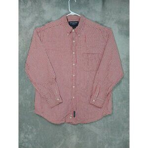 Vintage Abercrombie Fitch Shirt Mens Large Red Plaid Button Down Long Sleeve Y2K